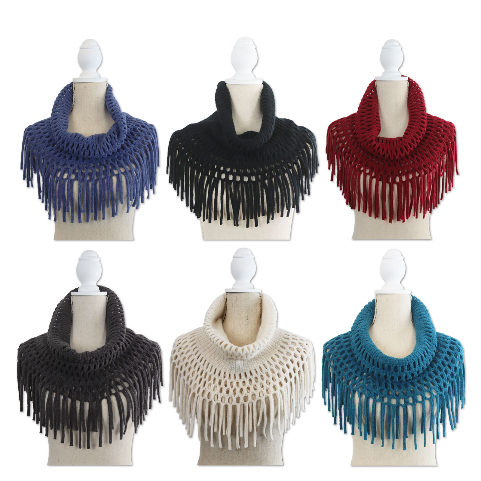 Britt's Knits Fringe Benefits Open Weave Infinity Scarf