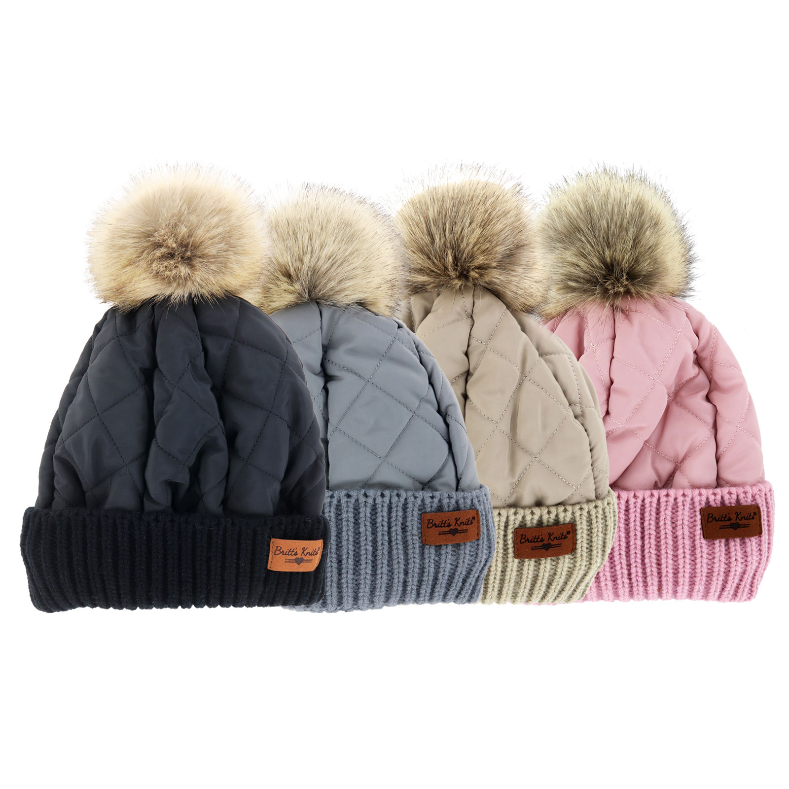Britt's Knits Quilted Puff Hats