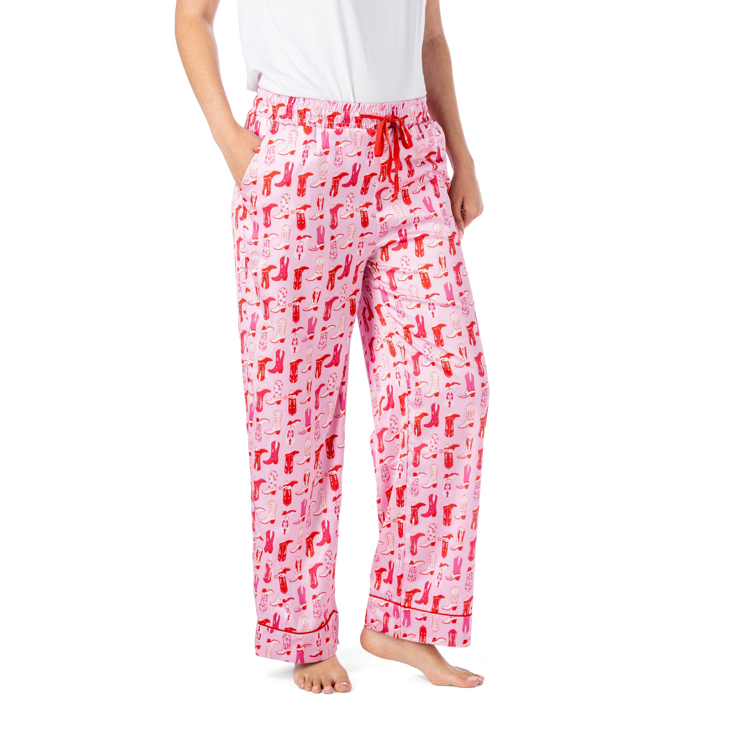Hello Mello Boots & Bubbles Satin Pajama Pant