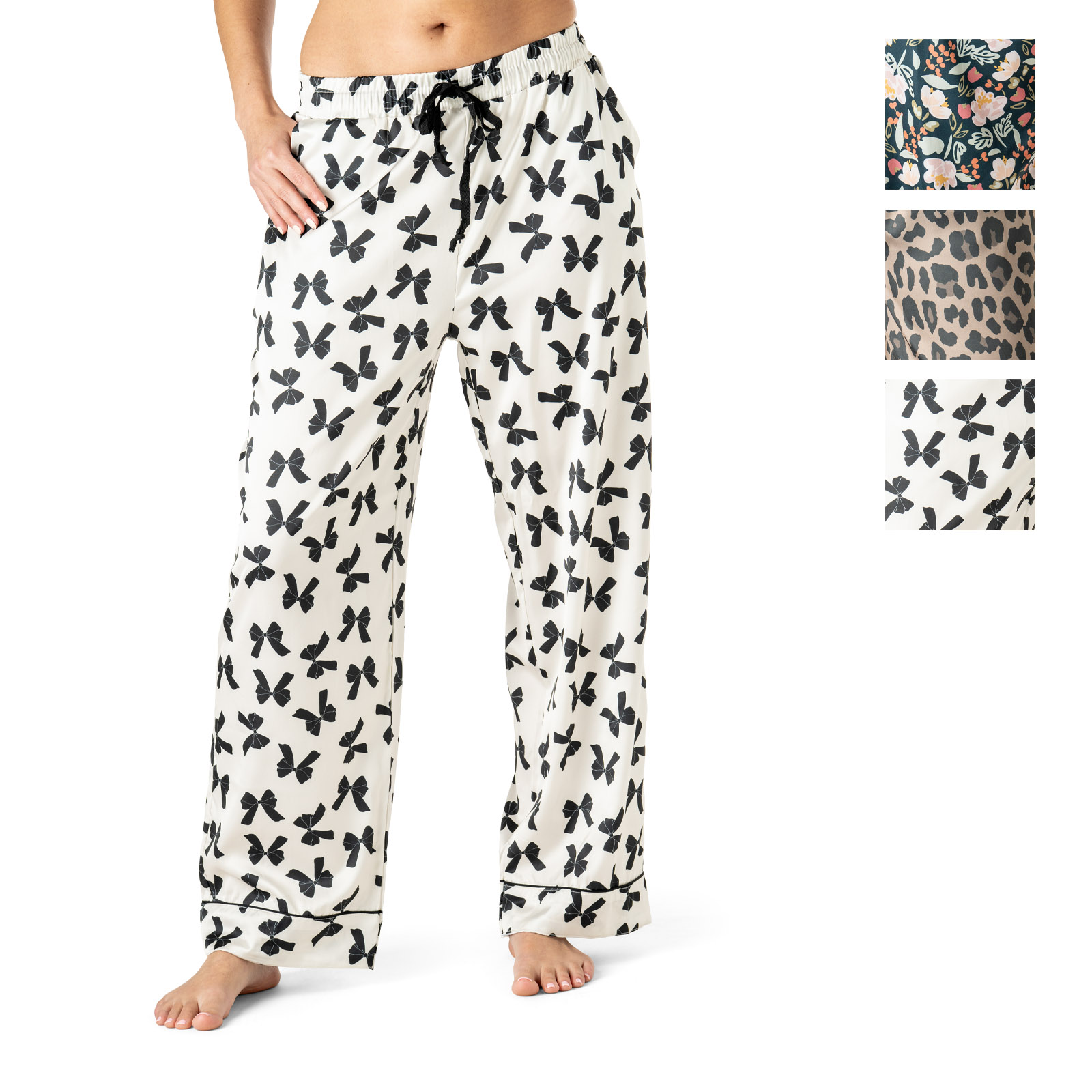 Hello Mello Bow So Lovely Satin Pajama Pant