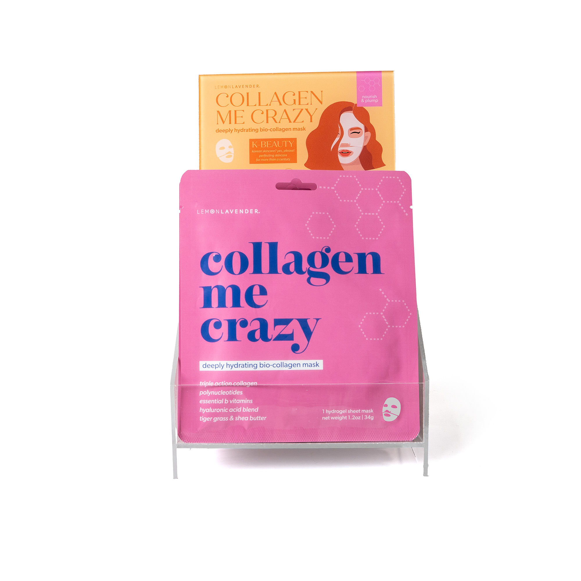 【OMILOVE♡ 】Collagen Mask 6枚入り Lemon Lavender Collagen Me Crazy Bio-Collagen Face Mask